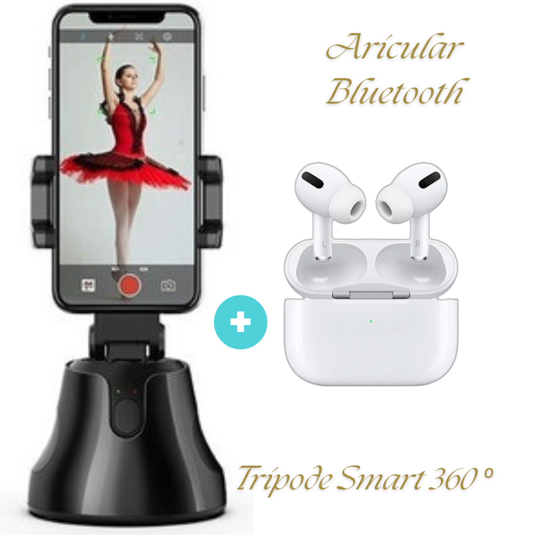 4º Trípode Smart 360 + Auriculares Blancos